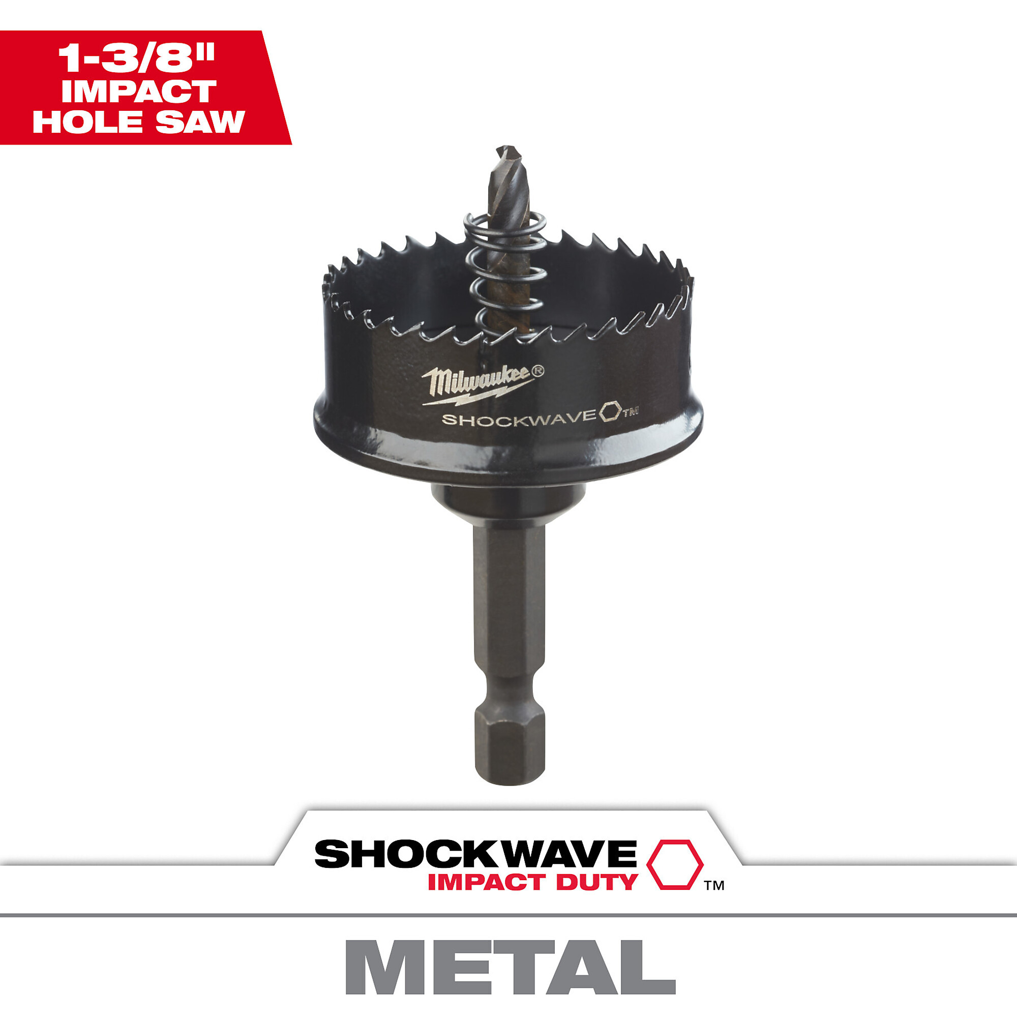 Milwaukee Shockwave Impact Duty Hole Saw, 1 3/8in. Size, Model# 49-56-9830